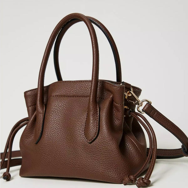 Twinset - Oval T Coffee Chocolate Small Tote Bag - 242TD8231 - COFFEE/CHOCOLATE
