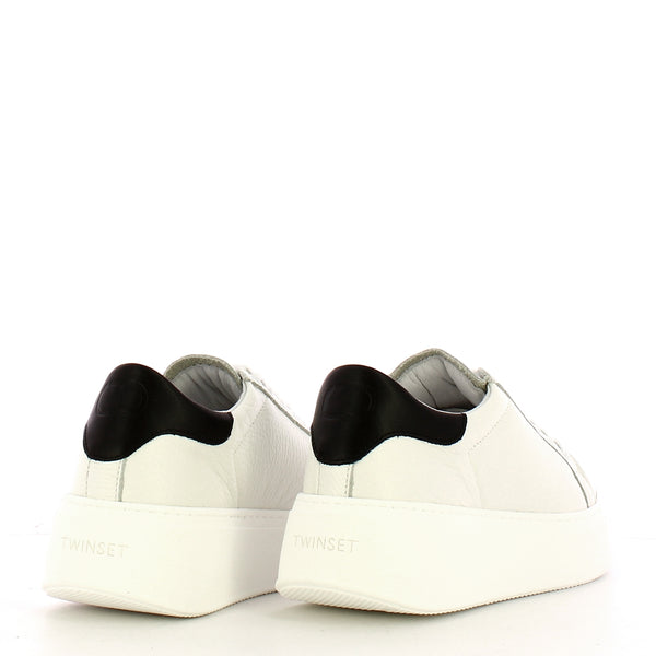 Twin Set Twin set - sneakers flatform bianco ottico nero - 242tcp010 - | Italystation.com - Shop Now at italystation.com