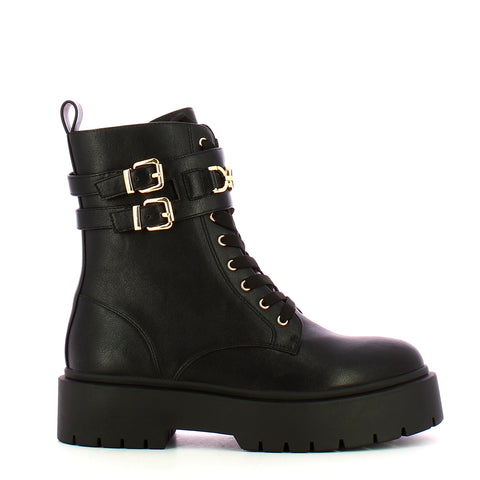 Twin Set Twin set - stivaletto anfibio con catena oval t nero - 242tcp | Italystation.com - Shop Now at italystation.com