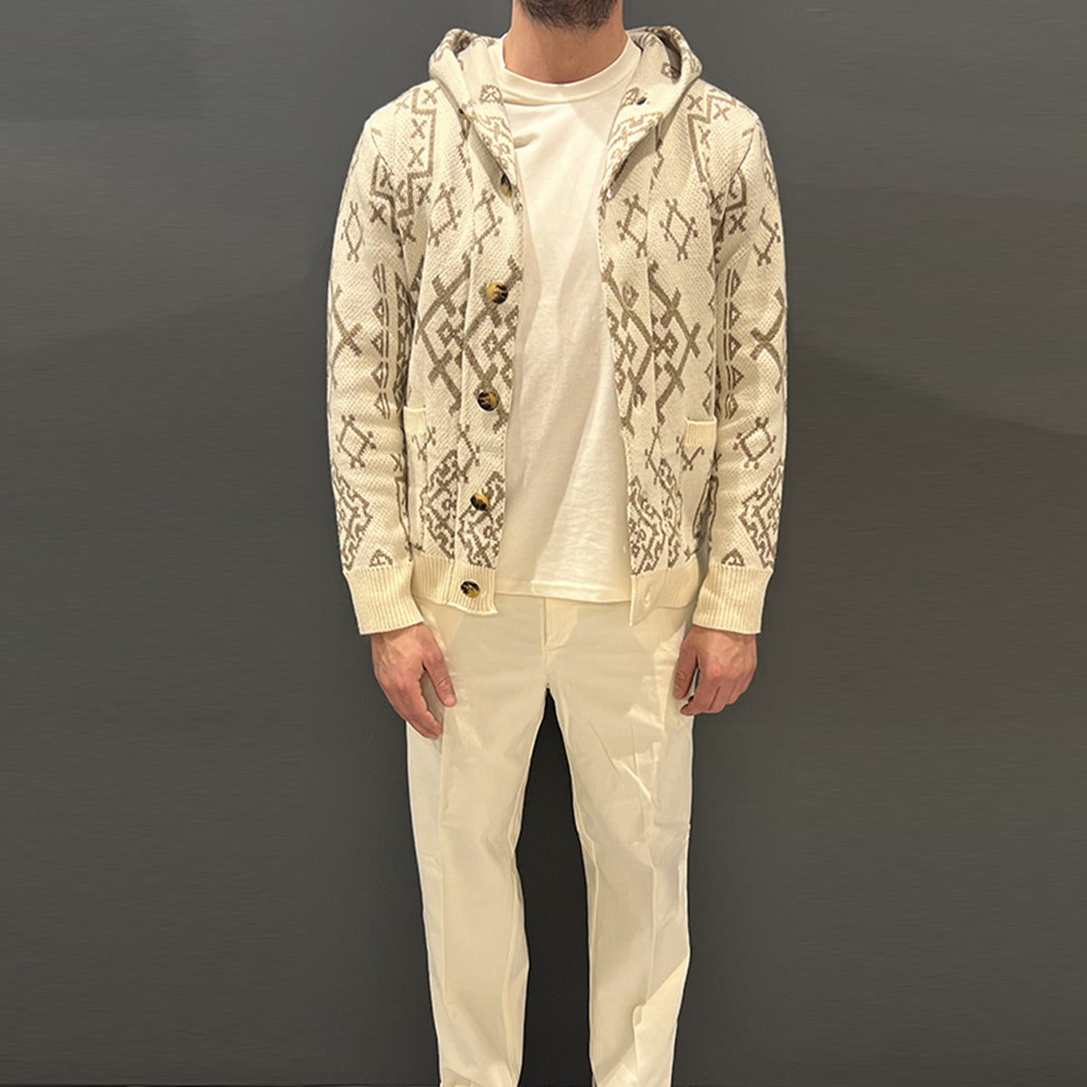 Tooco - Cardigan Per�� Baku Off White TOCOM HPU BAKUO/OFF/WH | Italystation.com Shop Now at italystation.com