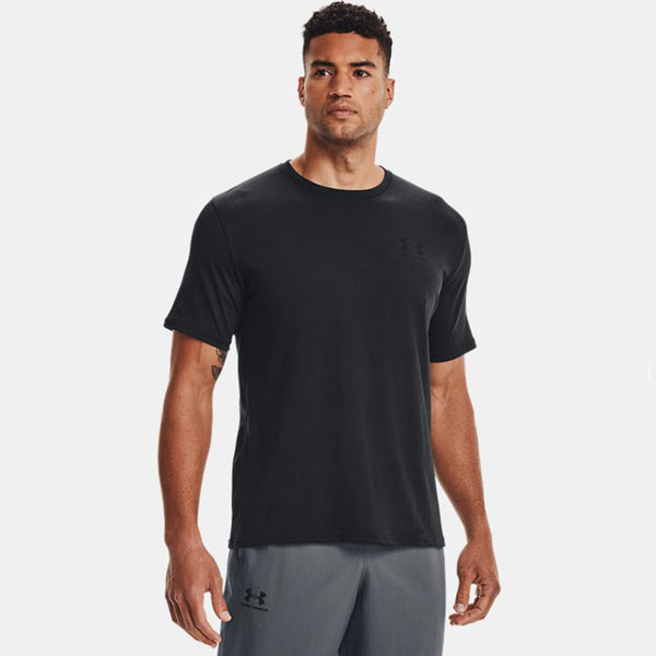 Under Armour - T-Shirt UA Left Chest Logo Black Black - 77-1326799 - BLK/BLK