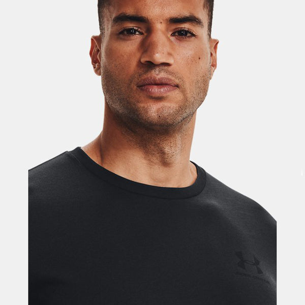 Under Armour - T-Shirt UA Left Chest Logo Black Black - 77-1326799 - BLK/BLK