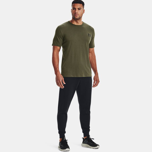 Under Armour - T-Shirt UA Left Chest Logo Marine OD Green Black Black - 77-1326799 - MARINE/OD/GREEN/BLACK/BLACK