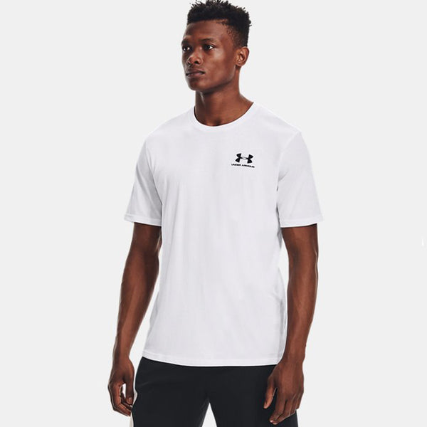 Under Armour - T-Shirt UA Left Chest Logo Marine White Black - 77-1326799 - WHT/BLK