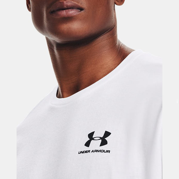 Under Armour - T-Shirt UA Left Chest Logo Marine White Black - 77-1326799 - WHT/BLK