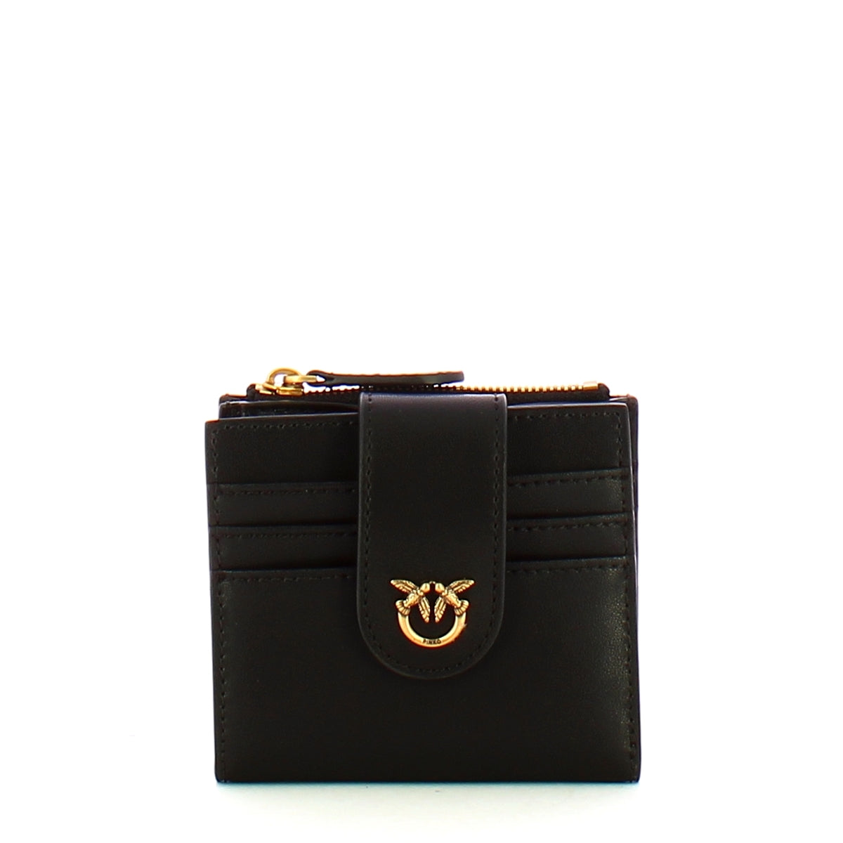 Pinko - Portafoglio Piccolo Multi Purpose Nero Antique Gold 10 | Italystation.com Shop Now at italystation.com