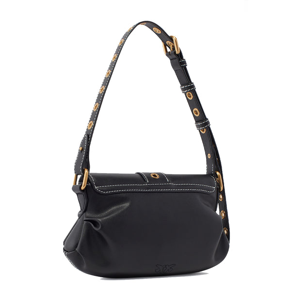 Pinko - borsa a spalla jolene mini nero antique gold - 102802a1w | Italystation.com - Shop Now at italystation.com
