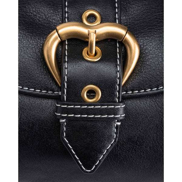 Pinko - borsa a spalla jolene mini nero antique gold - 102802a1w | Italystation.com - Shop Now at italystation.com