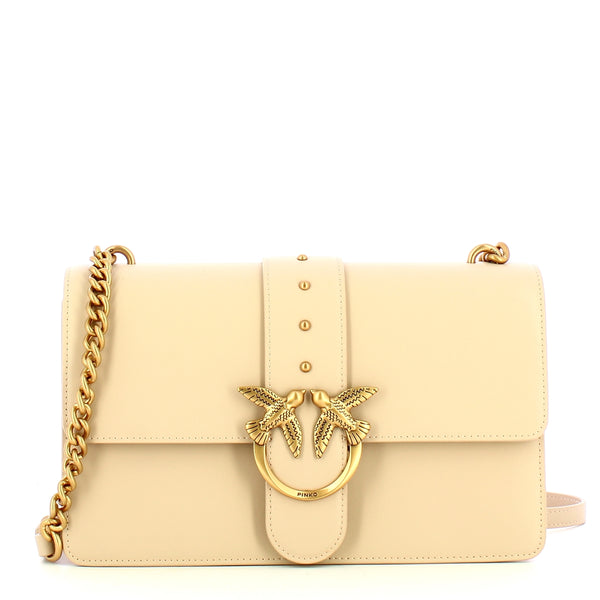 Pinko - Borsa a tracolla Love One Classic Beige Grigio Fumo Antique Gold - 100053A0F1 - BEIGE-GRIGIO/FUMO-ANTIQUE/GOLD