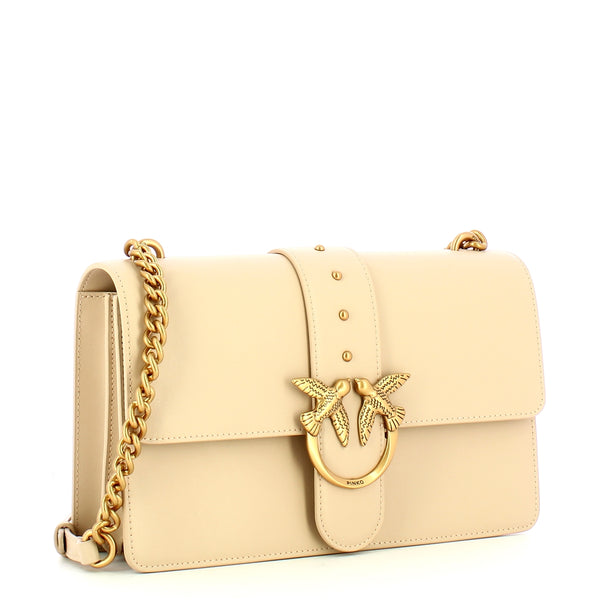 Pinko - Borsa a tracolla Love One Classic Beige Grigio Fumo Antique Gold - 100053A0F1 - BEIGE-GRIGIO/FUMO-ANTIQUE/GOLD