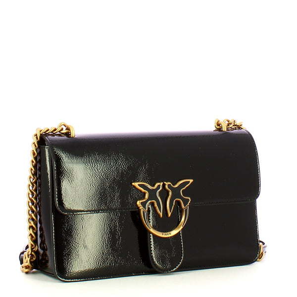 Pinko - borsa a tracolla love one classic light nero antique gol | Italystation.com - Shop Now at italystation.com
