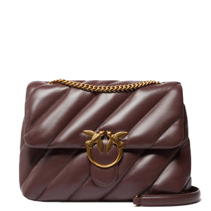 Pinko - Borsa a tracolla Love Big Puff Cioccolato Amaro Antique Gold - 100037A0F2 - CIOCC./AMARO-ANTIQUE/GOLD