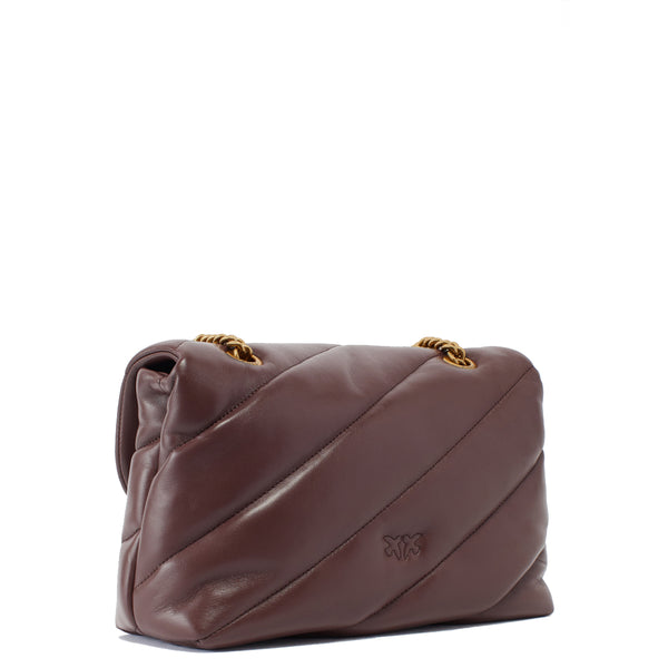 Pinko - Borsa a tracolla Love Puff Cioccolato Amaro Antique Gold - 100038A0F2 - CIOCC./AMARO-ANTIQUE/GOLD