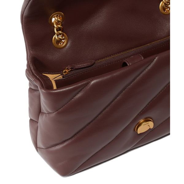 Pinko - Borsa a tracolla Love Puff Cioccolato Amaro Antique Gold - 100038A0F2 - CIOCC./AMARO-ANTIQUE/GOLD