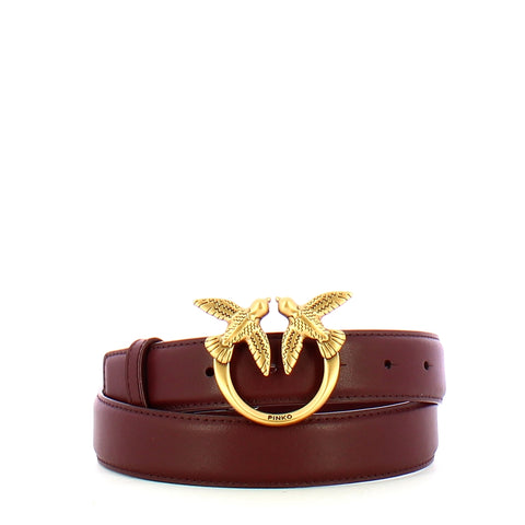 Pinko - Cintura Love Berry 3 cm Cioccolato Amaro Antique Gold - 100125A0F1 - CIOCC./AMARO-ANTIQUE/GOLD