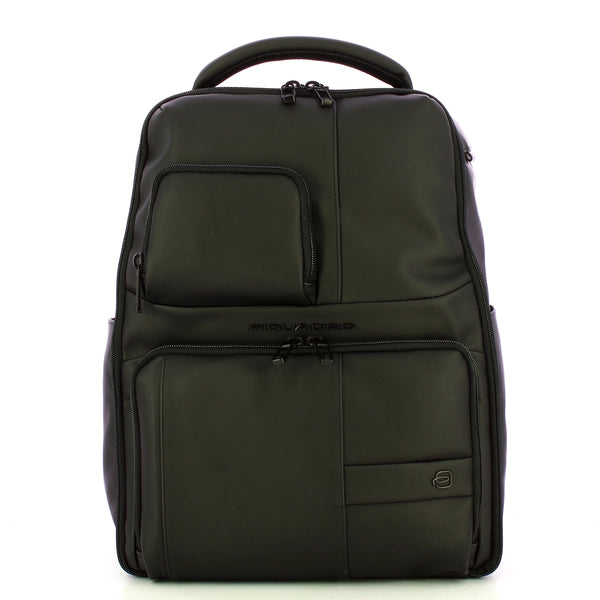 Piquadro - Zaino Gommato Porta PC 14" Nero CA6238W129W NE | Italystation.com Shop Now at italystation.com