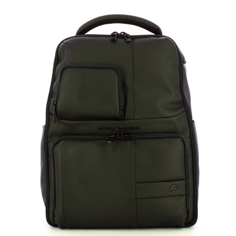 Piquadro - Zaino Gommato Porta PC 14" Nero CA6238W129W NE | Italystation.com Shop Now at italystation.com