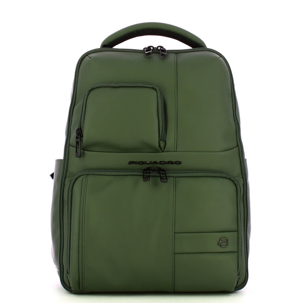 Piquadro - Zaino Gommato Porta PC 14" Verde CA6238W129W V | Italystation.com Shop Now at italystation.com