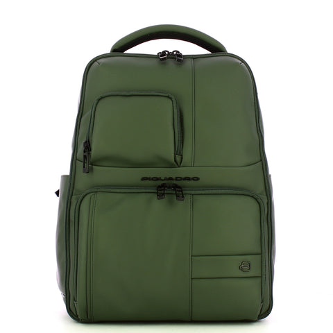 Piquadro - Zaino Gommato Porta PC 14" Verde CA6238W129W V | Italystation.com Shop Now at italystation.com