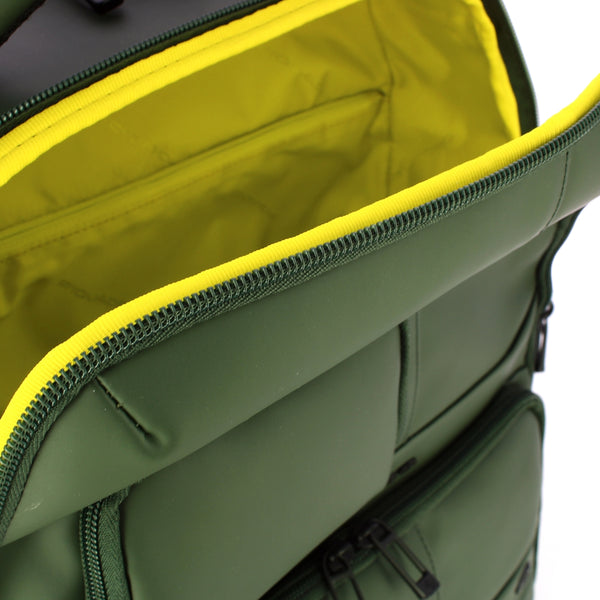 Piquadro - Zaino Gommato Porta PC 14" Verde CA6238W129W V | Italystation.com Shop Now at italystation.com