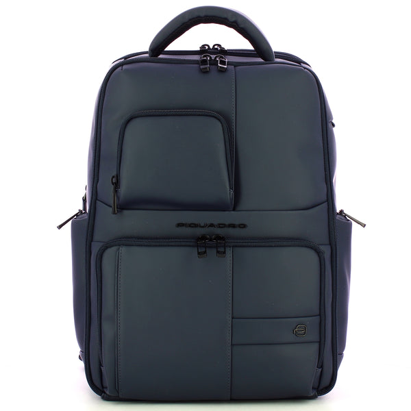 Piquadro - Zaino Gommato Porta PC 15.6" Blu CA6239W129W B | Italystation.com Shop Now at italystation.com