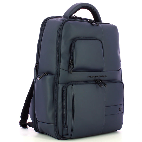 Piquadro - Zaino Gommato Porta PC 15.6" Blu CA6239W129W B | Italystation.com Shop Now at italystation.com