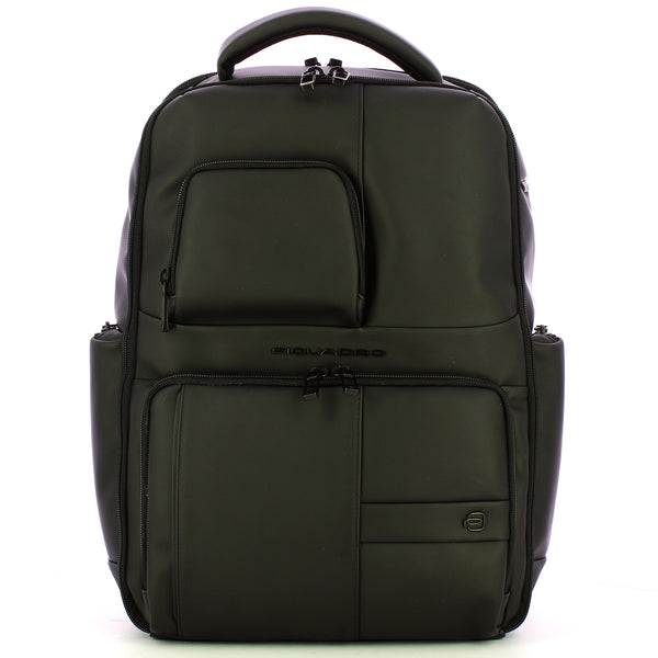 Piquadro - Zaino Gommato Porta PC 15.6" Nero CA6239W129W | Italystation.com Shop Now at italystation.com