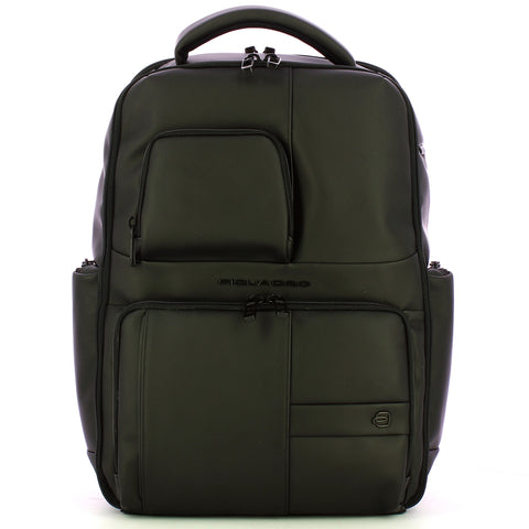 Piquadro - Zaino Gommato Porta PC 15.6" Nero CA6239W129W | Italystation.com Shop Now at italystation.com