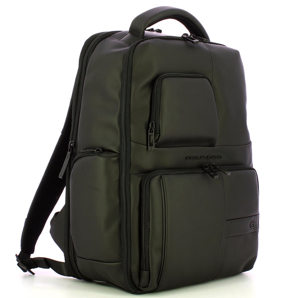 Piquadro - Zaino Gommato Porta PC 15.6" Nero CA6239W129W | Italystation.com Shop Now at italystation.com