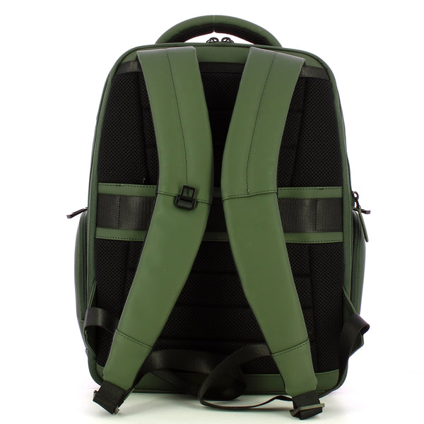 Piquadro - Zaino Gommato Porta PC 15.6" Verde CA6239W129W | Italystation.com Shop Now at italystation.com