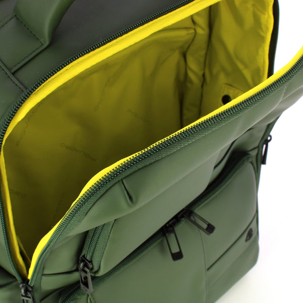 Piquadro - Zaino Gommato Porta PC 15.6" Verde CA6239W129W | Italystation.com Shop Now at italystation.com
