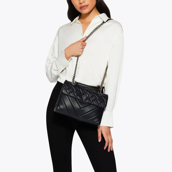 Kurt Geiger - Kensington Black Comb Large Shoulder Bag 1 | Italystation.com Shop Now at italystation.com