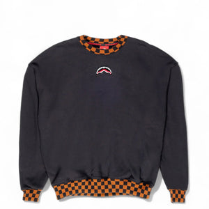 Sprayground - felpa tufting shark crewneck check sp646 | Italystation.com Shop Now at italystation.com