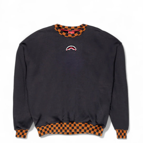Sprayground - felpa tufting shark crewneck check sp646 | Italystation.com Shop Now at italystation.com