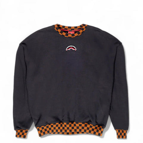 Sprayground - felpa tufting shark crewneck check sp646 | Italystation.com Shop Now at italystation.com
