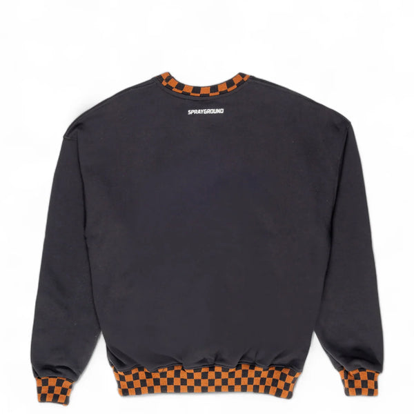 Sprayground - felpa tufting shark crewneck check sp646 | Italystation.com Shop Now at italystation.com