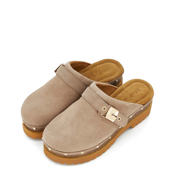 Scholl - zoccolo cindy cork dark beige sl.f316342361 dark/b | Italystation.com Shop Now at italystation.com