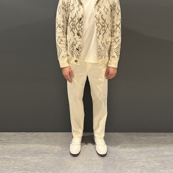 Clark - Pantaloni Ancon Tailored Ivory ANCON-T101 IVORY | Italystation.com Shop Now at italystation.com