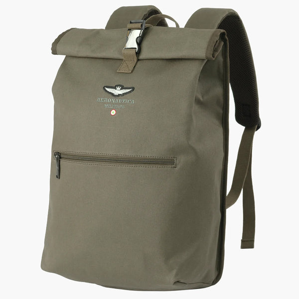 Aeronautica Militare - New City Roll Top Khaki Backpack - AM544 - KHAKI
