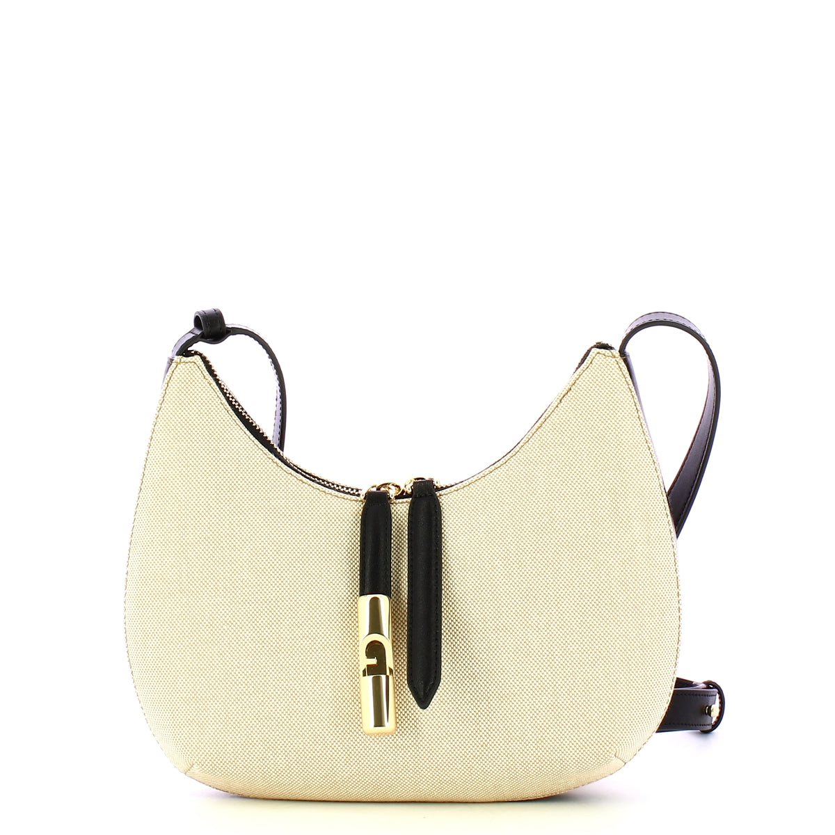 Furla - Tracolla Goccia S Natural Nero WB01634BX3542 NATURAL | Italystation.com Shop Now at italystation.com