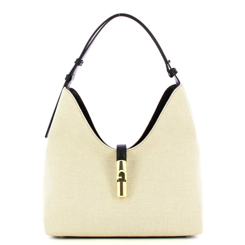 Furla - Borsa a spalla Goccia M Natural Nero WB01633BX3542 N | Italystation.com Shop Now at italystation.com