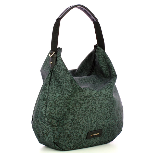 Borbonese - Hobo Bag Medium Peltro 224081J47 PELTRO | Italystation.com Shop Now at italystation.com
