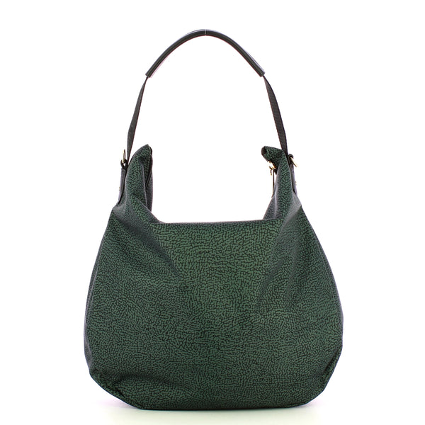 Borbonese - Hobo Bag Medium Peltro 224081J47 PELTRO | Italystation.com Shop Now at italystation.com