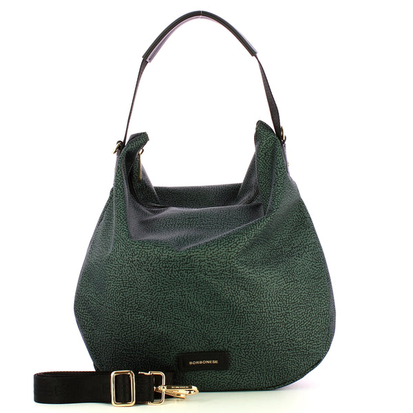 Borbonese - Hobo Bag Medium Peltro 224081J47 PELTRO | Italystation.com Shop Now at italystation.com