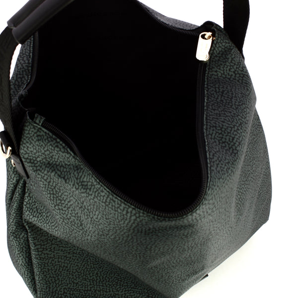 Borbonese - Hobo Bag Medium Peltro 224081J47 PELTRO | Italystation.com Shop Now at italystation.com