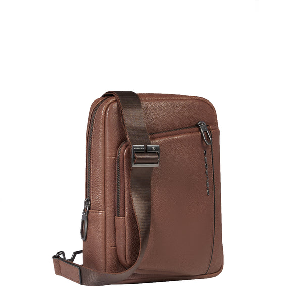 Piquadro - Cronus Marrone Crossbody Bag with mini tablet sleeve - CA3084S134 - MARRONE