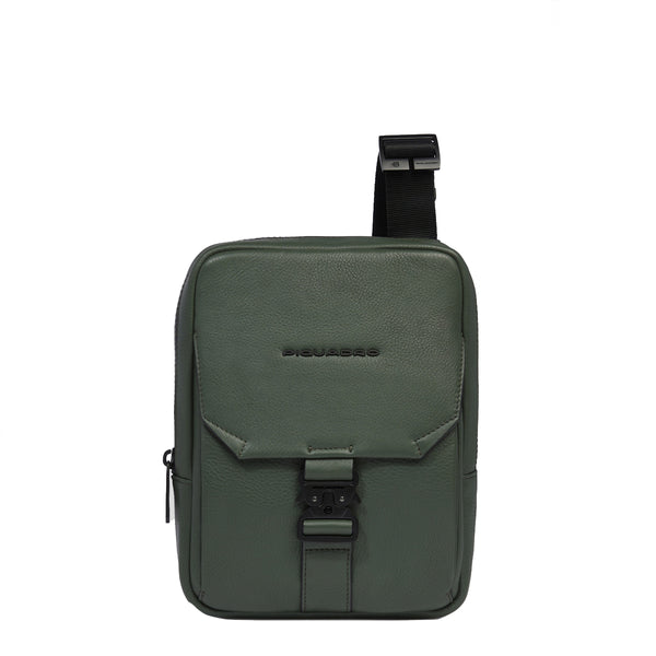 Piquadro - Than Verde Crossbody Bag with mini tablet sleeve - CA3084S135 - VERDE