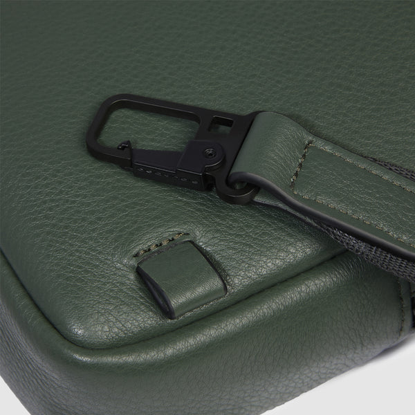 Piquadro - Than Verde Crossbody Bag with mini tablet sleeve - CA3084S135 - VERDE