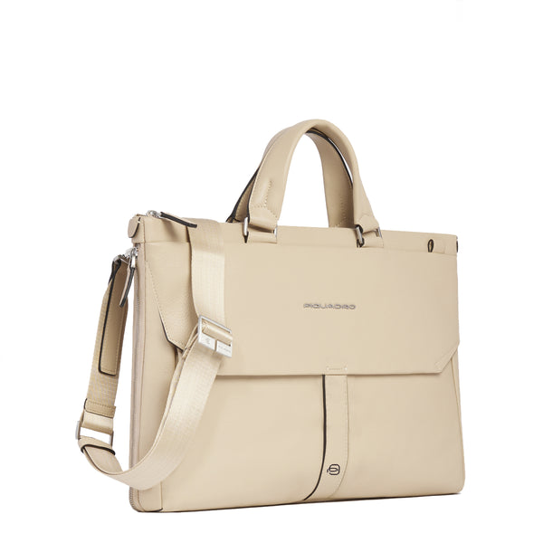 Piquadro - Than Beige 15.6" Laptop Briefcase - CA4021S135 - BEIGE