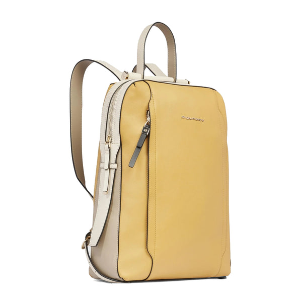 Piquadro - Circle Giallo Beige 14" Laptop Backpack - CA4576W92 - GIALLO/BEIGE